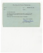 Carl G. Fisher employee card
