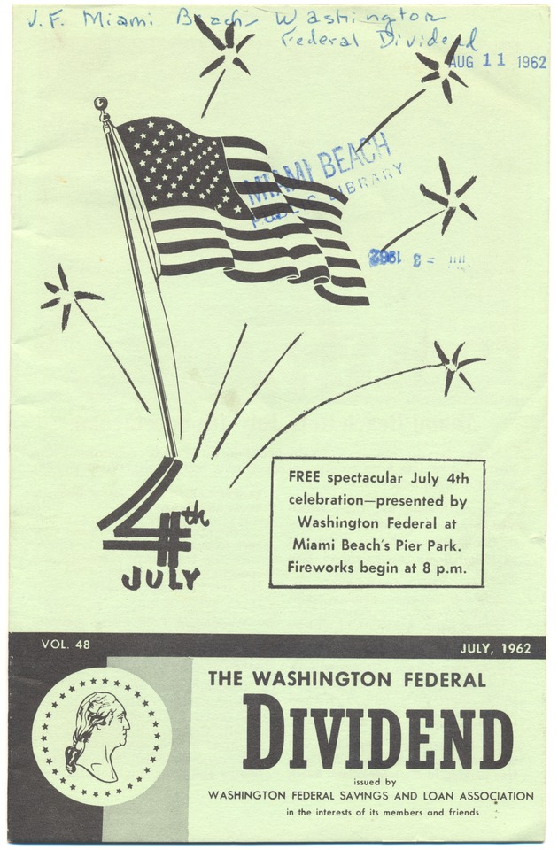 The Dividend. July, 1962 - Pamphlet, p. 1: The Dividend