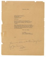 Correspondence regarding James Whitcomb Riley tree bronze tablets