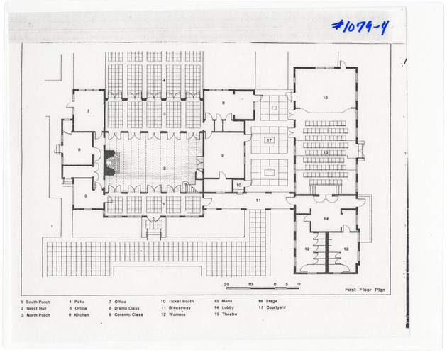 Blueprint of First Floor of 21st Street Community Center - 