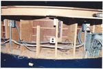 Desks and chairs in the Miami Beach Commission Chambers while under construction, August 1995