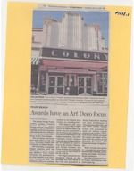 Miami Beach Art Deco newspaper clippings