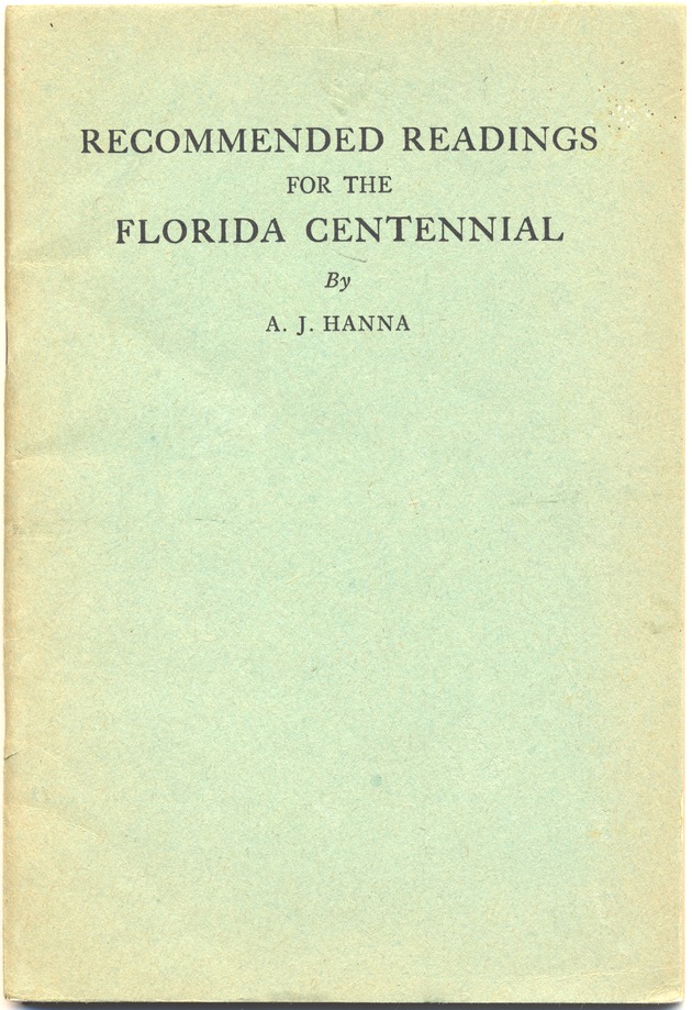 Recommended Readings for the Florida Centennial. - Book, cover: Recommended Readings for the Florida Centennial