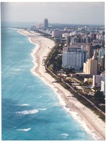 Aerial view of South Beach and hotel row