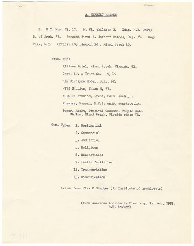 Herbert Mathes Architectural Structures