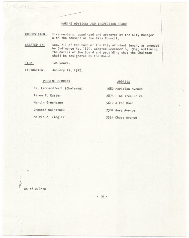 Miami Beach Auditorium and Convention Hall Advisory Board - 
