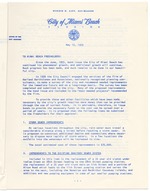 City Manager of Miami Beach Letter