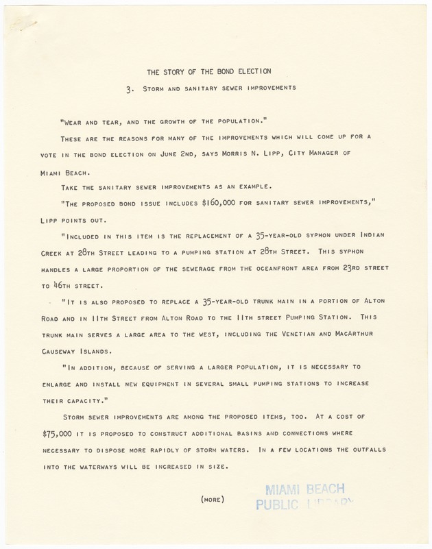 The Story of the Bond Election: Storm and Sanitary Sewer Improvements - 