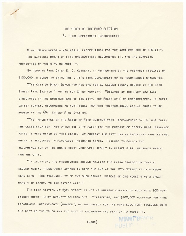The Story of the Bond Election: Fire Department Improvements - 