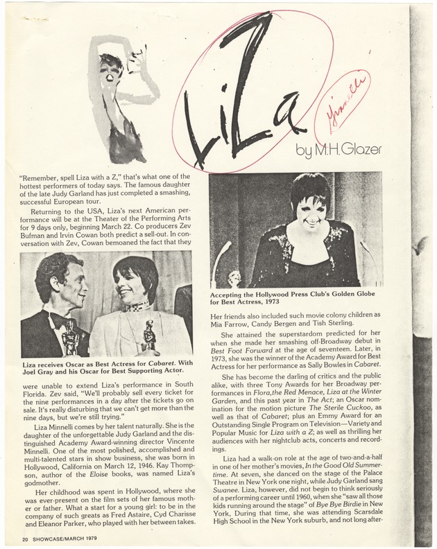 “LIZA” by M. H. Glazer - 