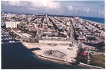 Aerial views of South Beach, Government Cut, Miami Beach Marina, MacArthur Causeway and Islands, 1990s