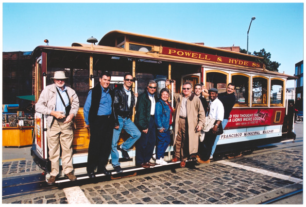 Members of the Miami Beach City Commission in front of trolley in San Francisco - 