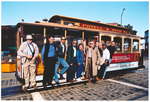 Members of the Miami Beach City Commission in front of trolley in San Francisco