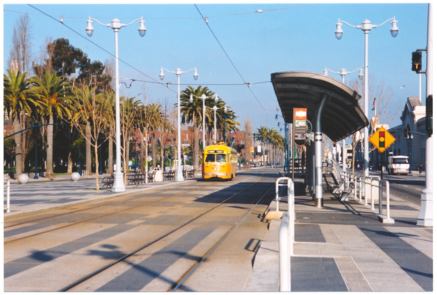 Tram and tram stop, San Francisco, California - 