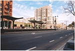 Streets of San Francisco, California, showing tram cables and stops
