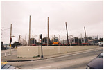 Tram station and several trams, San Francisco, California