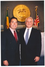 Sergio Rodriguez, Interim City Manager, and Mayor Kasdin together