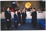 Mayor Kasdin, with his Wife and Children, and with Judge Liefman Administering the Oath