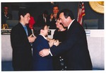 Mayor Kasdin, with his Wife and Children, and with Judge Liefman Administering the Oath