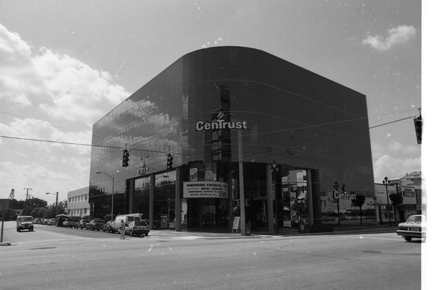 Views of streets and buildings in Miami Beach - Negative: [View of the Centrust building]