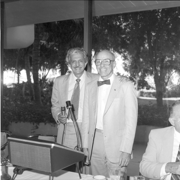 Miami Beach city workers at park with a horse - Negative: [View of Kiwanis presentation]