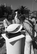 Artists and visitors at a Miami Beach art festival, 1977