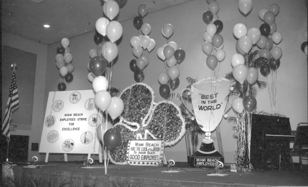 Miami Beach City officials and employee events, 1980s - Negative: [View of employee appreciation party]