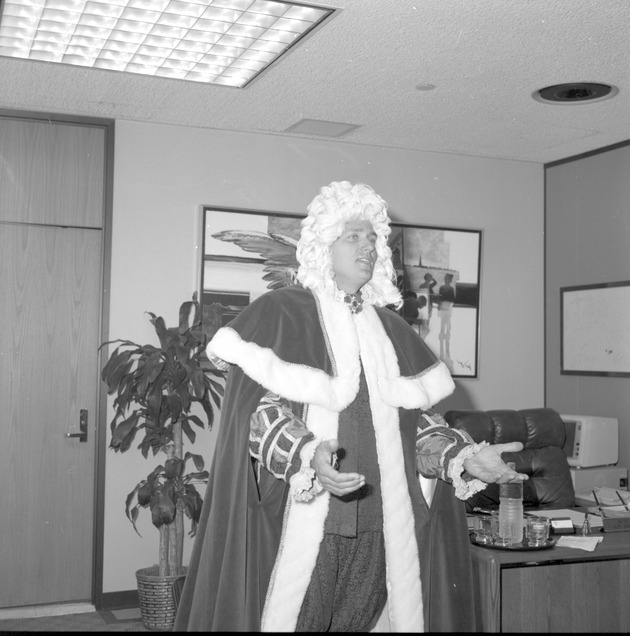 Miami Beach Mayor Alex Daoud and other citizens wearing costumes, 1980s - Negative: [View of Alex Daoud in costume]