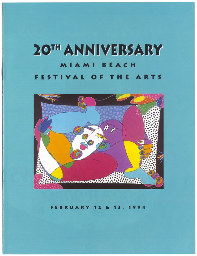 20th Anniversary Miami Beach Festival of the Arts February 12-13, 1994 - Viewbook, cover: 20th Anniversary Miami Beach Festival of the Arts 