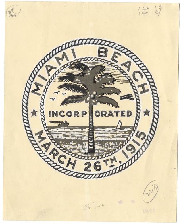 Miami Beach Sign Stamp