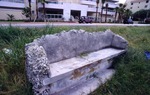 Bench on Miami Beach with Coral Rock aesthetics
