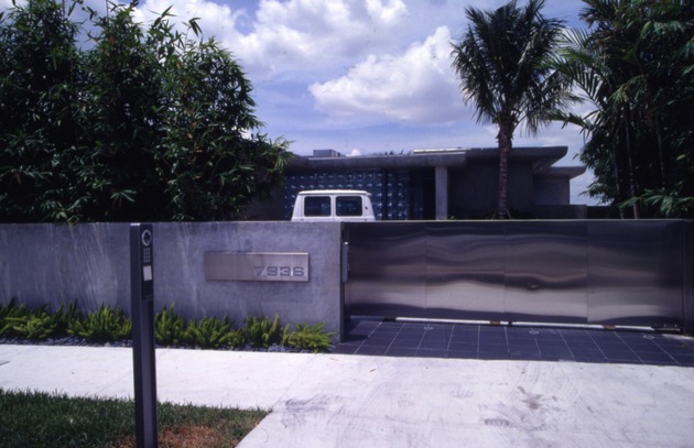 Residence with a stainless steel gate