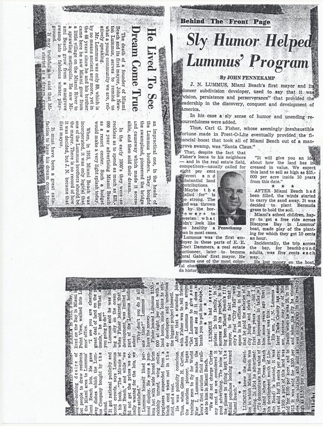 J.N. Lummus Newspaper Clipping - 