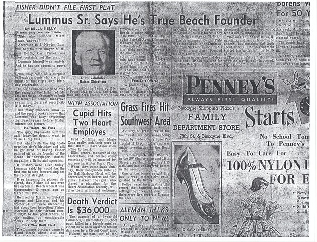 Portrait of J.N Lummus and Clippings About Him