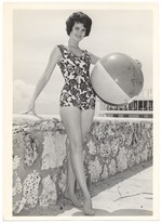 [1960] Patti McCully - beach modeling scene