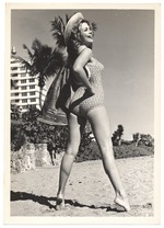 [1960] Sandy Steeves - beach modeling scene