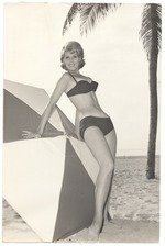 Pat Davis - beach modeling scene