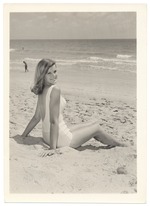 Gloria Goff - beach modeling scene
