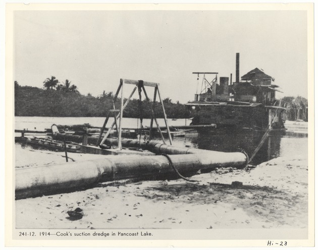 Suction dredge in Pancoast Lake - Recto Photograph
