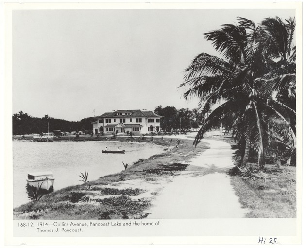 Collins Avenue, Pancoast Lake and the home of Thomas J. Pancoast - Recto Photograph