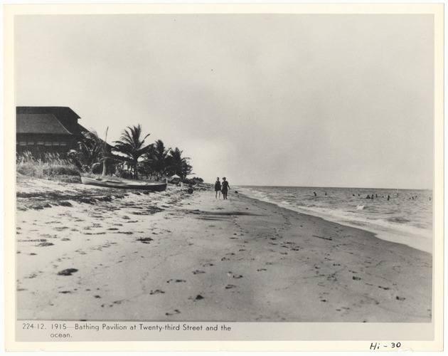 Bathing Pavilion at Twenty-third Street and the ocean - Recto Photograph