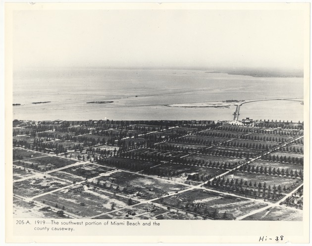 Southwest portion of Miami Beach and the county causeway - Recto Photograph