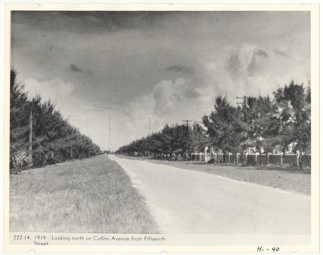 Looking north on Collins Avenue from Fifteenth Street - Recto Photograph