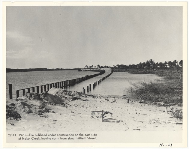 Bulkhead under construction on the east side of Indian Creek - Recto Photograph