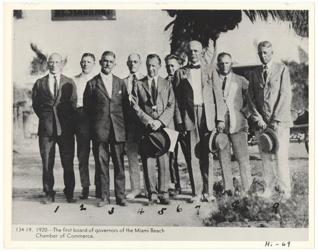 First board of governors of the Miami Beach Chamber of Commerce - Recto Photograph