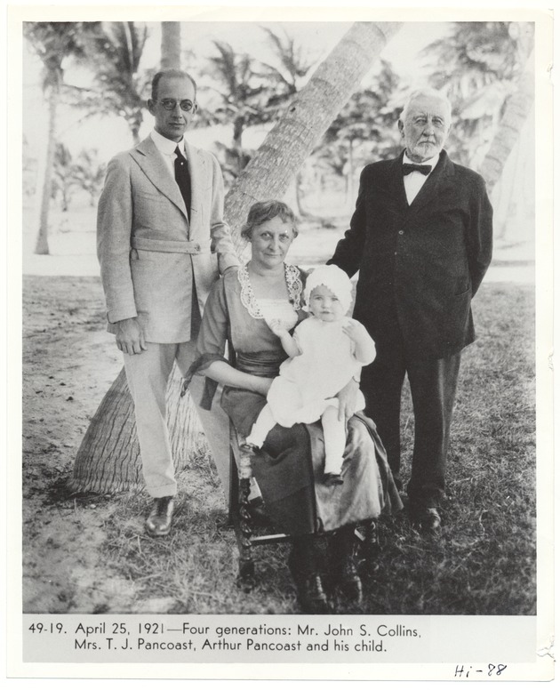 John S. Collins, Catherine Pancoast, Arthur Pancoast and his child - Recto Photograph