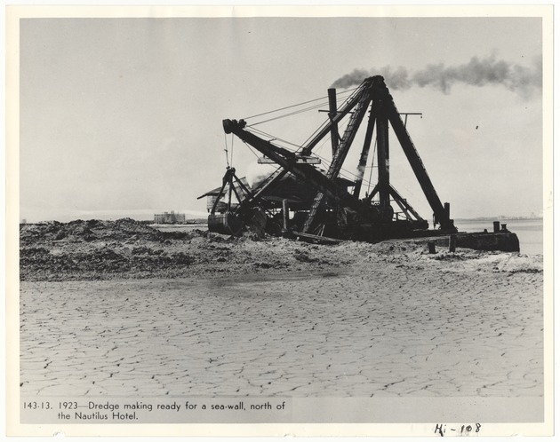 Dredge making ready for a sea-wall - Recto Photograph