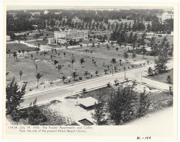 Fowler Apartments and Collins Park - Recto Photograph