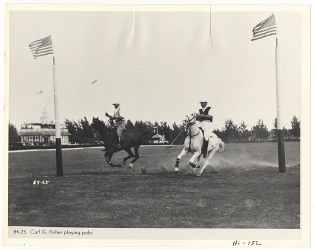 Carl G. Fisher playing polo - Recto Photograph