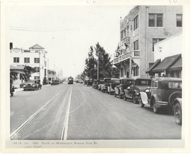 Street view looking north on Washington Avenue from Biscayne Street - Recto Photograph